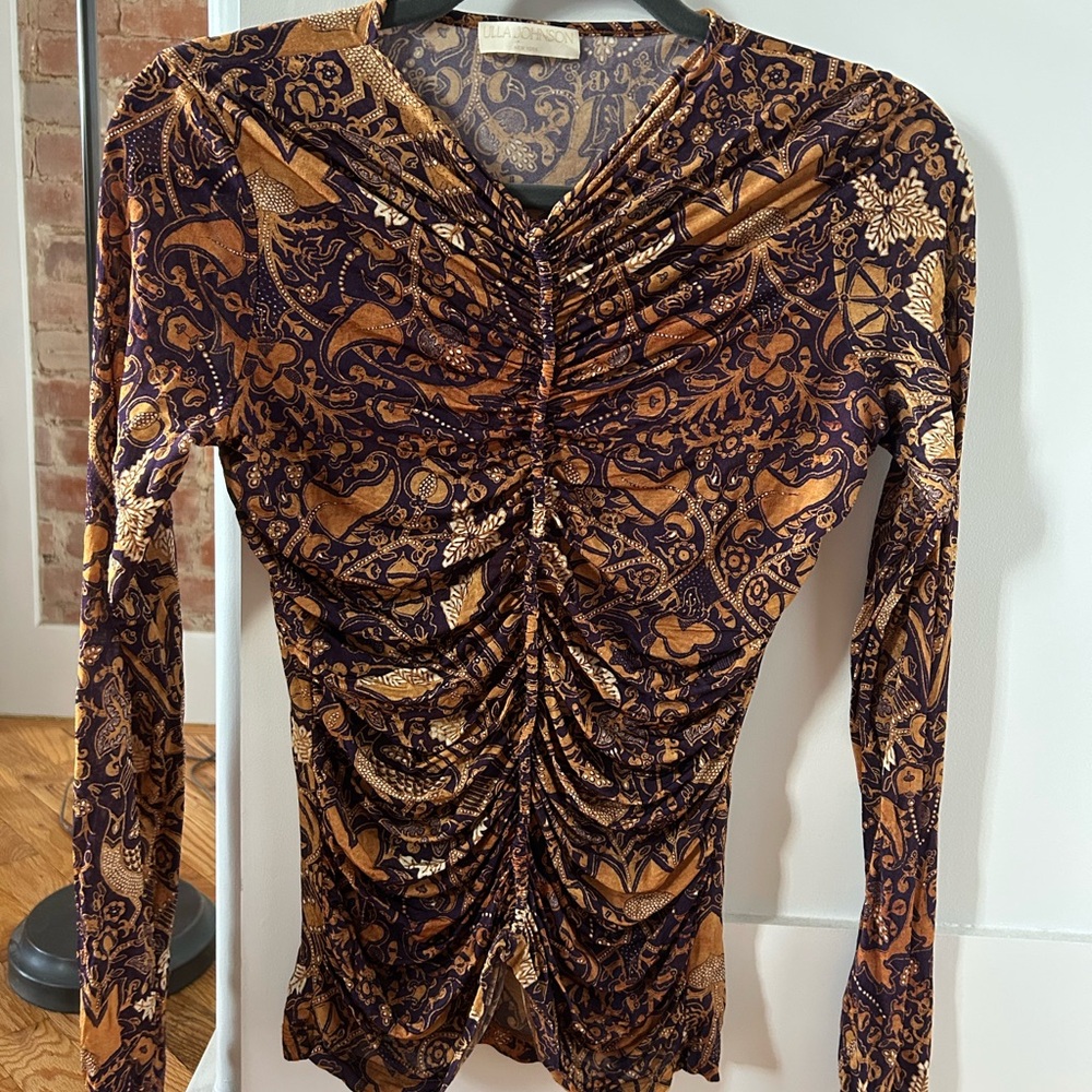 Ulla Johnson Ruched Long Sleeve Top